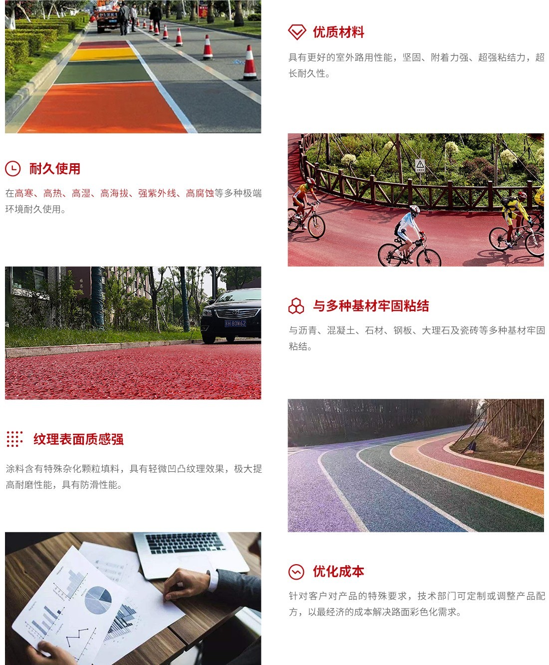 全新沥青改色喷涂铺装_产品优势